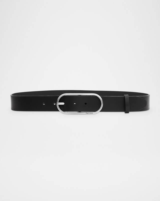 Rebound Logo Engraved Leather Belt